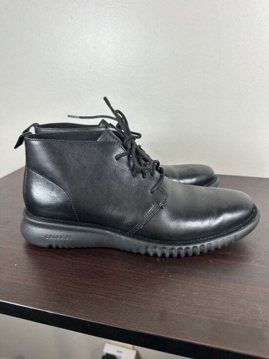 Cole Haan Mens 2.ZeroGrand Chukka Boot Black Leather C26198 Size 8.5 M main image 9